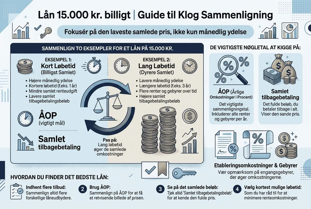 Infografik: Lån 15.000 kr. billigt