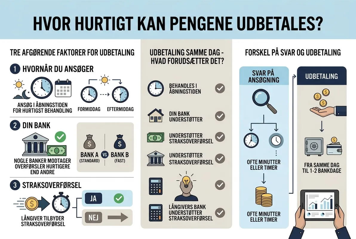Hvor hurtigt kan pengene udbetales?
